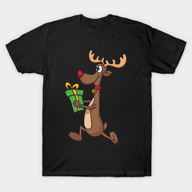 Rudolph Reindeer T-Shirt by JoyFabrika